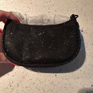 NWT lululemon athletica Black Sparkle Wristlet Clutch
